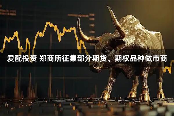 爱配投资 郑商所征集部分期货、期权品种做市商