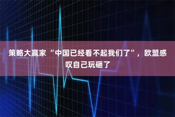 策略大赢家 “中国已经看不起我们了”，欧盟感叹自己玩砸了